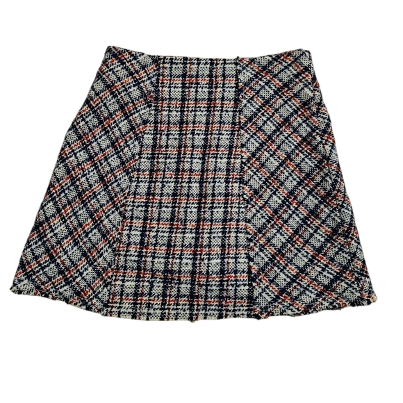 Urban Outfitters Huntley Wool Wrap Mini Skirt In Blue And Red Plaid Sz Small NWT - Picture 4 of 9